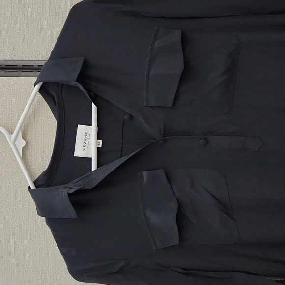 Sezane Drew Black Silk Dress - Picture 3 of 16